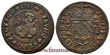 Cy07559.-FELIPE V - 4 Maravedis 1719  Zaragoza.-BC 