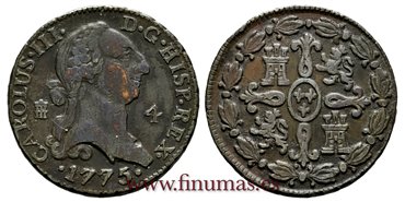Cy10246.-CARLOS III - 4 Maravedis 1775 Segovia.-MBC
