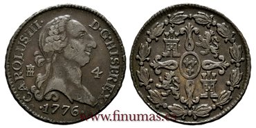 Cy10247.-CARLOS III - 4 Maravedis 1776 Segovia.-EBC-