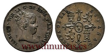 Cy15627.- ISABEL II -1 Maravedi 1842 Segovia - SC