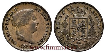 Cy15696.- ISABEL II - 10 Centimo de real 1858 Segovia - MBC+