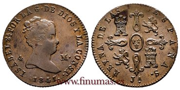 Cy15744.- ISABEL II -  4 Maravedis 1847 Jubia - EBC