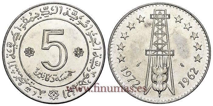 ARGELIA - K-105 - 5 Dinars 1972 - SC