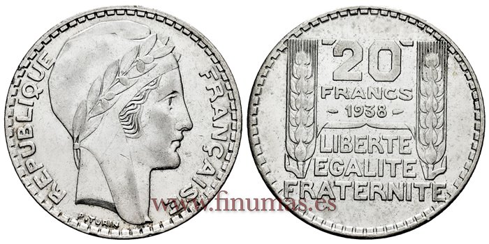 FRANCIA - K-879 - 20 Francos 1938 - EBC