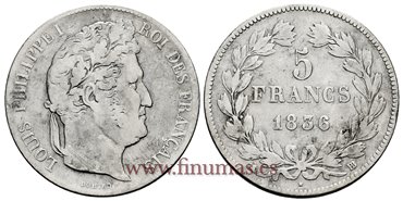 FRANCIA - K-0749 - 5 Francos 1836BB - MBC