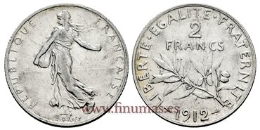 FRANCIA - K-845 - 2 Francos 1912 - EBC