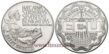 HOLANDA - K-x23 - 10 Ecus 1990 - PROOF