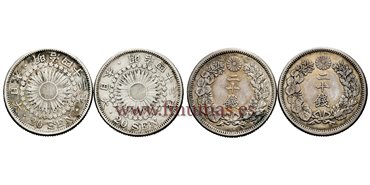 JAPON - K-030 - 20 Sen 1906/11, 2 piezas - MBC