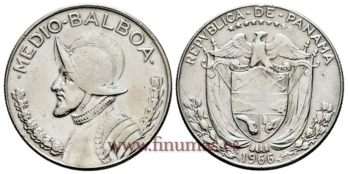 PANAMA - K-012 - 1/2 Balboa 1966 - EBC