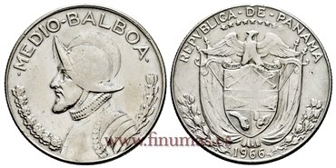 PANAMA - K-012 - 1/2 Balboa 1966 - EBC