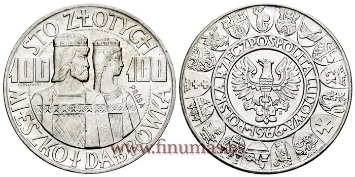 POLONIA - K-146 - 100 Zlotych 1966 - PROOF