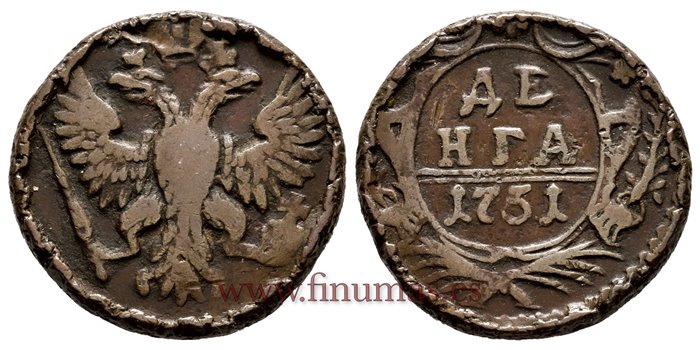 RUSIA -IMPERIO - K-188 - Denga 1731 - MBC+ 