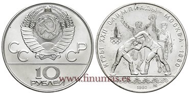 RUSIA - U.R.S.S.- K-0183 - 10 Rublos 1980 LUCHA - SC 