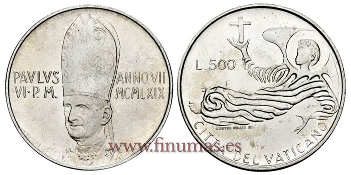 VATICANO - K-115- 500 Liras 1969 - SC