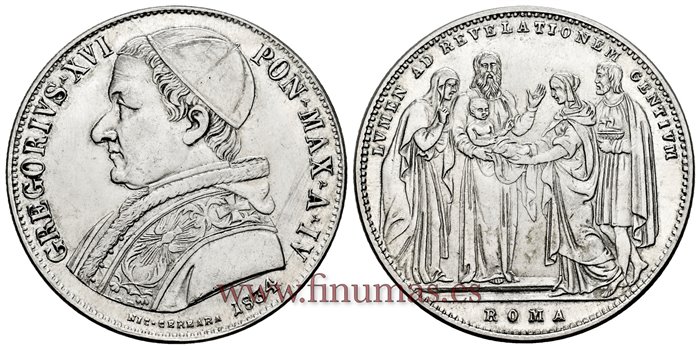 ESTADOS PAPALES - K-1315 - Scudo Baiocchi 1841 - EBC