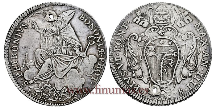 ESTADOS PAPALES - K-1021a - 1/2 Escudo 1778 - EBC