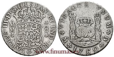 Cy11120.-CARLOS III - 8 Reales 1760 Mexico MM.-BC+