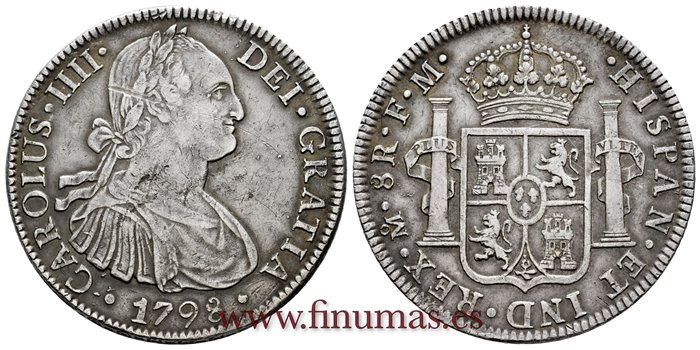 Cy13083.-CARLOS IV - 8 Reales 1798 Mexico F.M.-MBC+