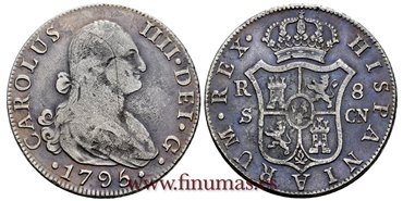 Cy13061.-CARLOS IV - 8 Reales 1795 Sevilla C.N.-MBC-
