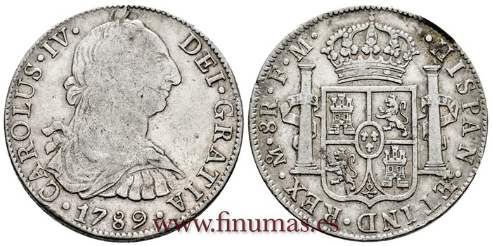 Cy13012.-CARLOS IV - 8 Reales 1789 Mexico F.M.-MBC