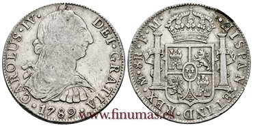 Cy13012.-CARLOS IV - 8 Reales 1789 Mexico F.M.-MBC