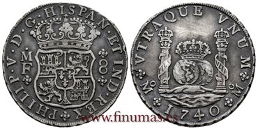 Cy08792.-FELIPE V - 8 Reales 1740 Mexico MF.-MBC+