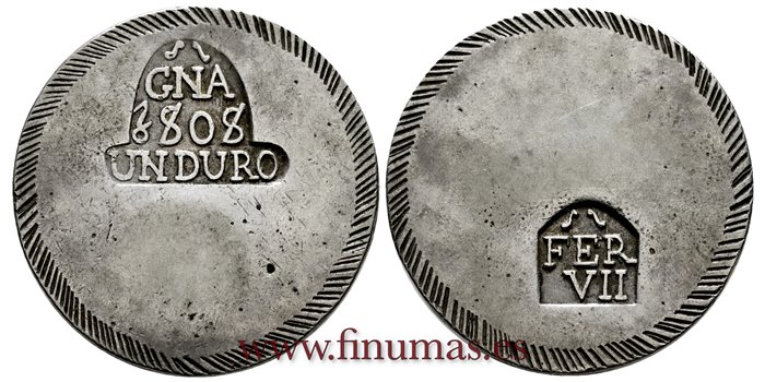 Cy14914.-FERNANDO VII - Un Duro 1808 Gerona.-EBC-