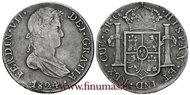 Cy15209.-FERNANDO VII - 8 Reales 1824 Cuzco G.-MBC+
