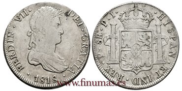 Cy15132.-FERNANDO VII - 8 Reales 1818 Potosi P.J.-EBC-