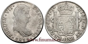 Cy15131.-FERNANDO VII - 8 Reales 1818 Mexico J.J.-MBC