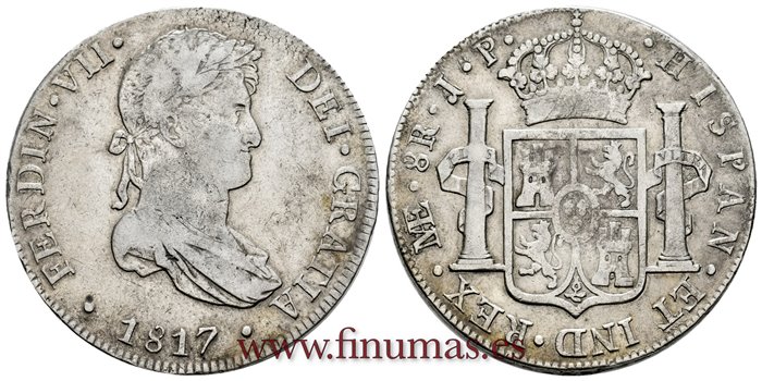 Cy15109.-FERNANDO VII - 8 Reales 1817 Lima J.P.-EBC