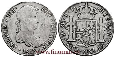 Cy15112.-FERNANDO VII - 8 Reales 1817 Potosi P.J.-MBC