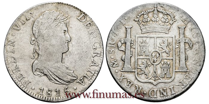 Cy15085.-FERNANDO VII - 8 Reales 1815 Mexico J.J.-MBC+