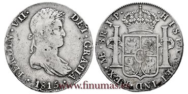 Cy15081.-FERNANDO VII - 8 Reales 1815 Lima J.P.-MBC-