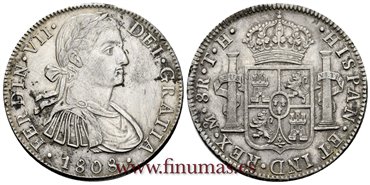 Cy14919.-FERNANDO VII - 8 Reales 1808 Mexico T.H.-EBC-