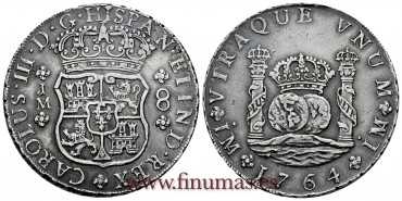 Cy11155.-CARLOS III - 8 Reales 1764 Lima JM.-EBC