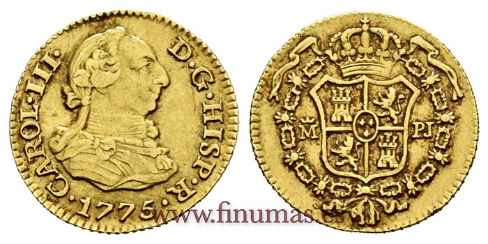 Cy11385.-CARLOS III - 1/2 Escudo 1775 Madrid PJ - MBC
