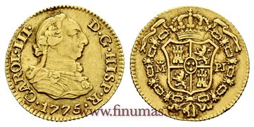 Cy11385.-CARLOS III - 1/2 Escudo 1775 Madrid PJ - MBC