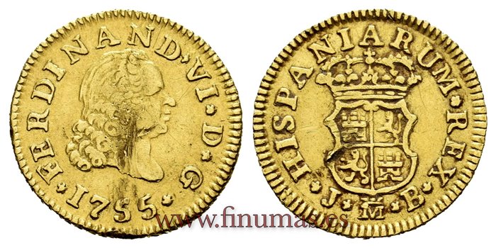 Cy09938.-FERNANDO VI - 1/2 Escudo 1755 Madrid J.B. -MBC