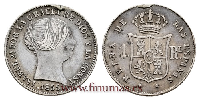 Cy15923.-ISABEL II - 1 Real 1853 Barcelona - EBC
