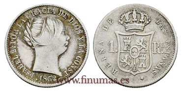 Cy15912.-ISABEL II - 1 Real 1852 Madrid  - MBC