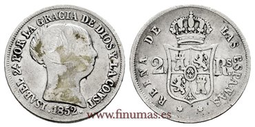 Cy16005.-ISABEL II - 2 Reales 1852 Madrid  - MBC-
