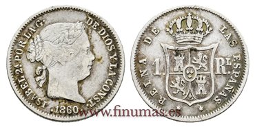 Cy15943.-ISABEL II - 1 Real 1860 Madrid  - MBC-