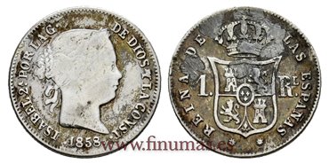 Cy15936.-ISABEL II - 1 Real 1858 Barcelona - MBC