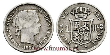 Cy15938.-ISABEL II - 1 Real 1859 Madrid  - MBC-