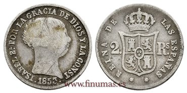 Cy16010.-ISABEL II - 2 Reales 1850 Sevilla - BC+