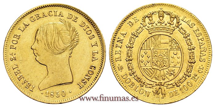 Cy16439.-ISABEL II - Doblon de 100 Reales 1851 Madrid CL - EBC
