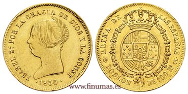 Cy16439.-ISABEL II - Doblon de 100 Reales 1851 Madrid CL - EBC