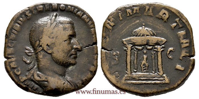 TREBONIANO GALO 251/3 d.C  SESTERCIO ROMA. MBC