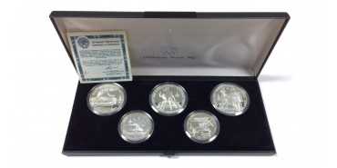 RUSSIA - K-156-169 - 2x 5 and 3x 10 Rubles 1979 Moscow Olympics- SILVER